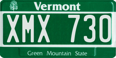 VT license plate XMX730