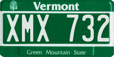 VT license plate XMX732