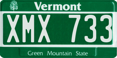 VT license plate XMX733