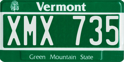 VT license plate XMX735