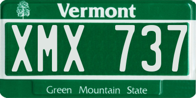 VT license plate XMX737