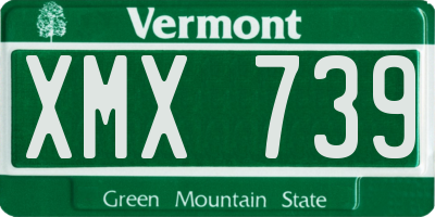 VT license plate XMX739