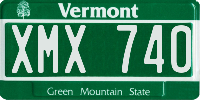 VT license plate XMX740