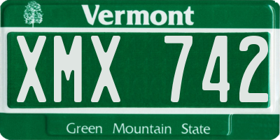 VT license plate XMX742