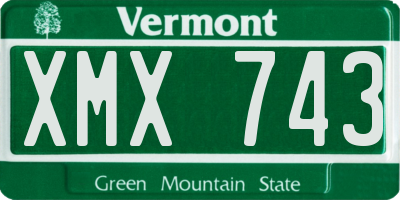 VT license plate XMX743