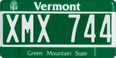 VT license plate XMX744