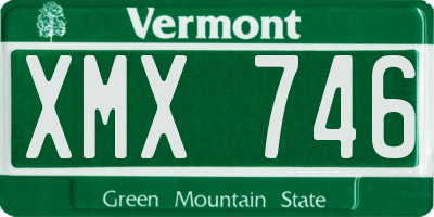 VT license plate XMX746