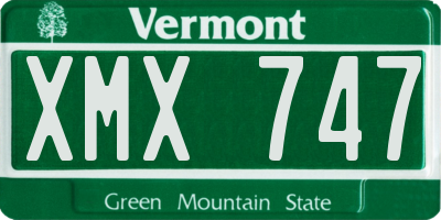 VT license plate XMX747