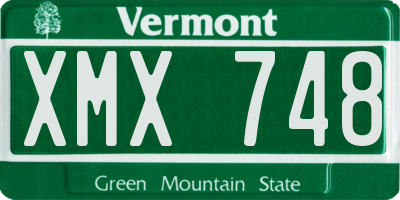 VT license plate XMX748