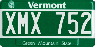 VT license plate XMX752