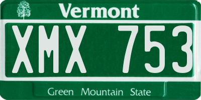 VT license plate XMX753