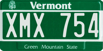 VT license plate XMX754