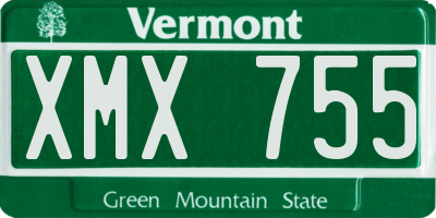 VT license plate XMX755