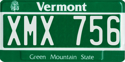 VT license plate XMX756