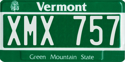 VT license plate XMX757