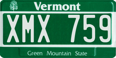 VT license plate XMX759