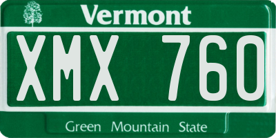 VT license plate XMX760