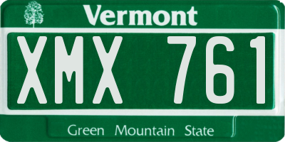 VT license plate XMX761