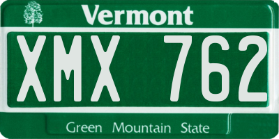 VT license plate XMX762