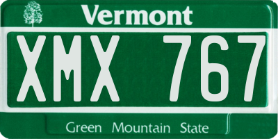 VT license plate XMX767