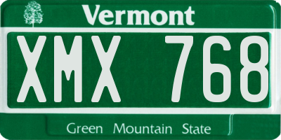 VT license plate XMX768