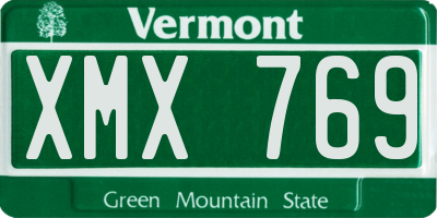 VT license plate XMX769