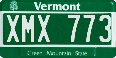 VT license plate XMX773