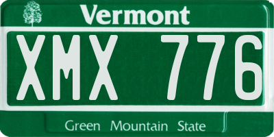 VT license plate XMX776