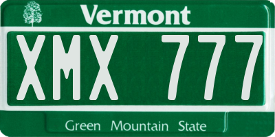 VT license plate XMX777