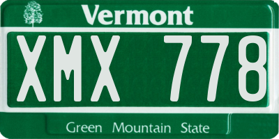 VT license plate XMX778