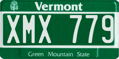 VT license plate XMX779