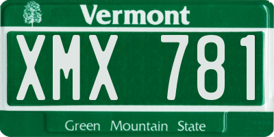 VT license plate XMX781