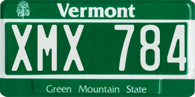 VT license plate XMX784