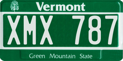 VT license plate XMX787