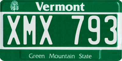 VT license plate XMX793