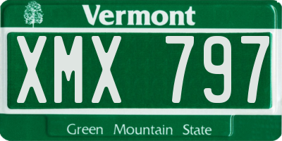 VT license plate XMX797
