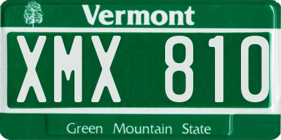 VT license plate XMX810