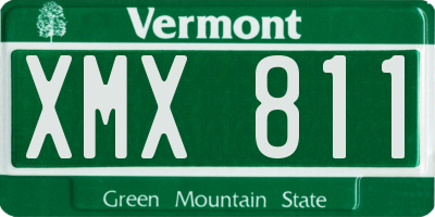 VT license plate XMX811