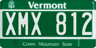 VT license plate XMX812
