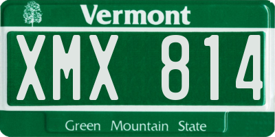 VT license plate XMX814