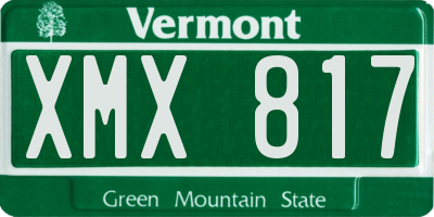 VT license plate XMX817
