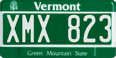 VT license plate XMX823