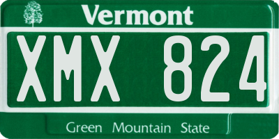 VT license plate XMX824