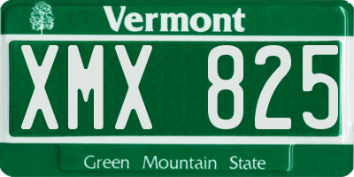 VT license plate XMX825