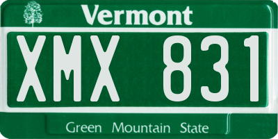 VT license plate XMX831