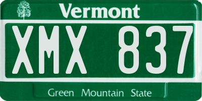 VT license plate XMX837