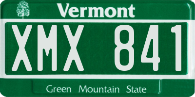 VT license plate XMX841