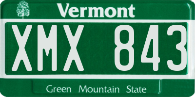 VT license plate XMX843