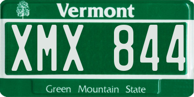 VT license plate XMX844