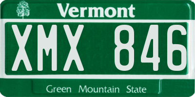 VT license plate XMX846